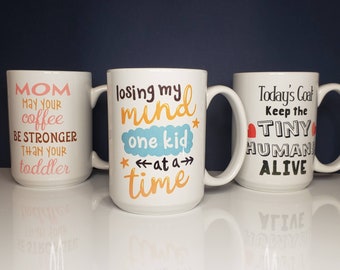 Custom Mother's Day Mugs made to order with any image or quote, personalize, ceramic, infused ink