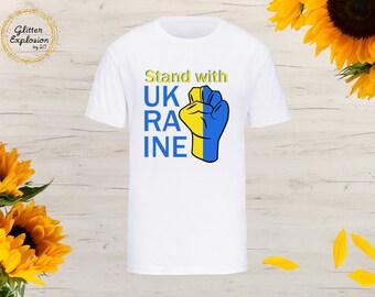 100% PROFIT DONATED | Stand with Ukraine Shirts, Stop War, Support Ukraine, Sunflower, Peace for Ukraine, Help Ukraine, Blue Yellow Flag