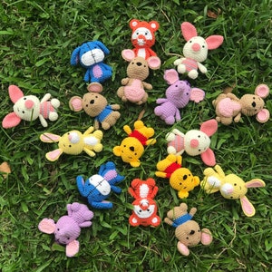 Crochet Winnie the Pooh and Friends, Birthday Gift, Pooh, Piglet, Tigger, Eeyore, Rabbit, Roo, Lumpy,Kanga, winnie the pooh crochet