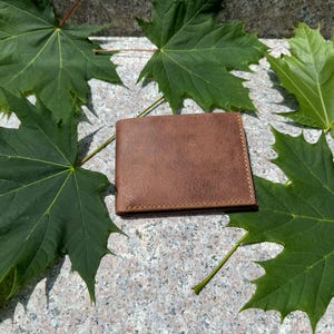 Handmade Raw Leather Wallet for Men – Minimalist Slim Bifold, Fullgrain Leather Wallet for men, Everyday Carry, Gift for Him