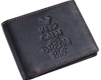 Brieftasche aus schwarzem Leder mit Gravur, Geschenk für Ihn