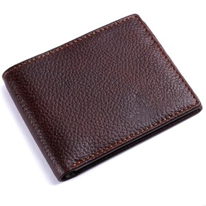 Cartera de piel color granate, cartera plegable de piel, cartera de piel auténtica, cartera de piel, cartera RFID, cartera para tarjetas de crédito, cartera de piel para hombre