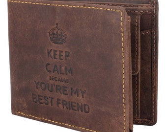 Äkta Läder Bifold Plånbok – Smal Brun Plånbok Present Till Män