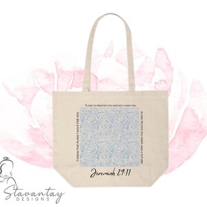 Inspirierend Zitat Einkaufstasche | Jeremia 29:11 Canvas Shopper | Umweltfreundliches Geschenk | Motivierende Tasche für jeden Anlass, Shopping, Strand,