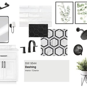 Finitions et luminaires de salle de bain - Noir et blanc Master Modern Bath Design - Choix de designer - Remodeler