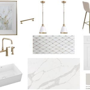 Kitchen Finishes and Fixtures White and Gold - Interior Kitchen Package - Kitchen Makeover - Redesign - Designer Picks