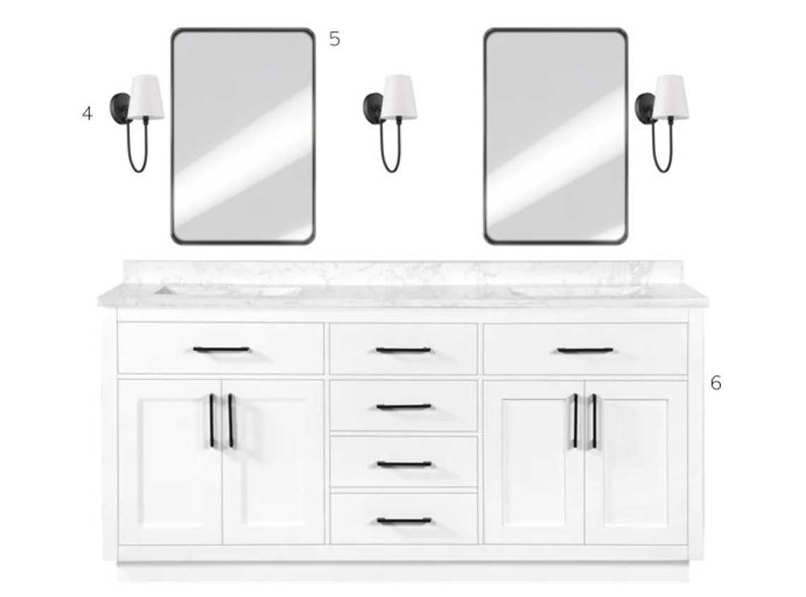 Bathroom Finishes and Fixtures Black and White Master Modern Bath