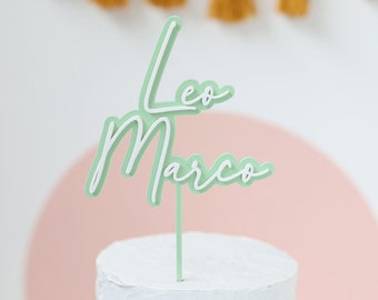 Cake topper double name name made of acrylic - single cake topper cake decoration DIY topper cake topper cake cake names birthday