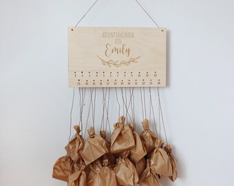 Advent calendar made of wood - personalized, personalized advent calendar with name, Advent, advent calendar for children