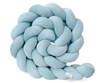 Coussin décoratif, boudin de porte, bordure tressée, coussin d'allaitement - Bleu glacier