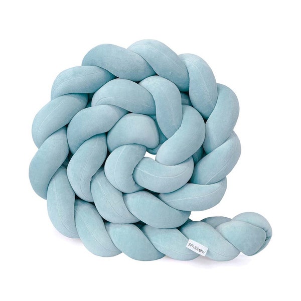 Decorative pillow, draft excluder, braided border, nursing pillow - Ice blue