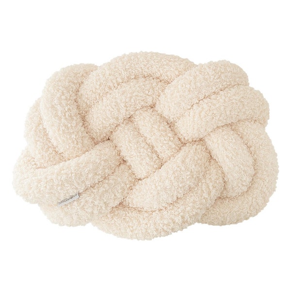 Coussin nœud lifestyle en agneau bouclé XL | peluche naturelle - coussin décoratif, serpent, coussin noeud, coussin serpent, coussin long, coussin câlin