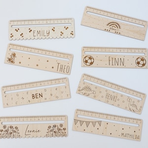Règle + aide à la lecture personnalisée, écolier, marque-page différentes variantes règle DIY