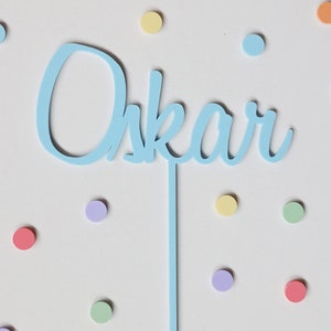 Cake Topper Name aus Acryl Einzel Tortenstecker Tortendeko DIY Topper Tortenaufsatz Cake Kuchen Namen blau