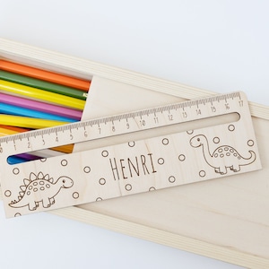 Ruler reading aid personalized, school child, bookmark different variants ruler DIY Dinos