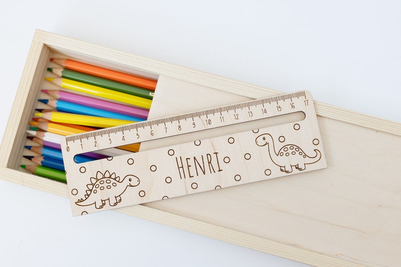 Ruler reading aid personalized, school child, bookmark different variants ruler DIY Dinos