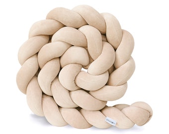 Coussin décoratif, boudin de porte, bordure tressée, coussin d'allaitement - beige