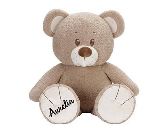 Peluche ours en peluche 70 cm | Tiamo Cadeau de Noël Câlins Nom personnalisé Baby Shower