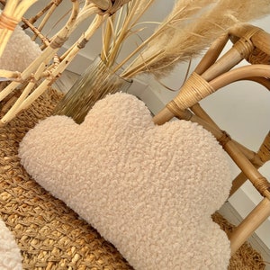 Teddy Ecru BOUCLE Wolke Dekokissen, Langes Kissen, Kuschelkissen, Kissen Bouclé Lamm natur Bild 2