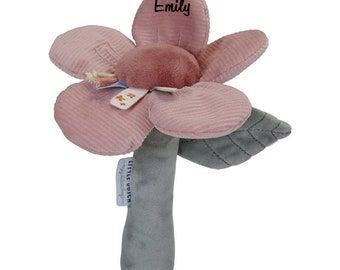 Little Dutch Rattle Flower Flores y mariposas Fiesta de bebé personalizada Nombre de baby shower Regalo Nacimiento