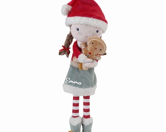 Little Dutch Kuschelpuppe Weihnachten Rosa 35cm , Personalisiert mit Namen Puppe, Geschenk