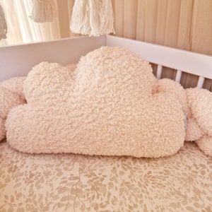 Teddy Ecru BOUCLE Wolke Dekokissen, Langes Kissen, Kuschelkissen, Kissen Bouclé Lamm natur Bild 8