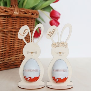 Ü-Egg Rabbit Wooden Holder Easter DIY Gift Easter Gift Surprise Egg