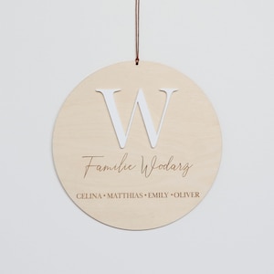 Name Tag Family Sign Wooden - Personalized DIY Personalized Family Gift Initiation Housewarming Gift