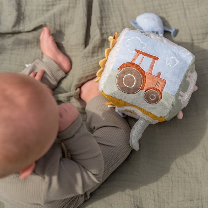 Activities tactile cube learning cube Little Farm Little Dutch cube baby toy, with name, Christmas gift, Christmas, motor skills, baby image 2