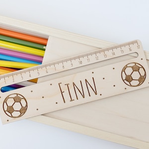 Ruler reading aid personalized, school child, bookmark different variants ruler DIY Fußball