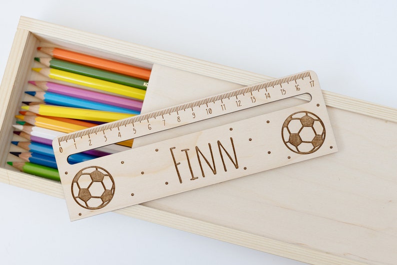 Ruler reading aid personalized, school child, bookmark different variants ruler DIY Fußball