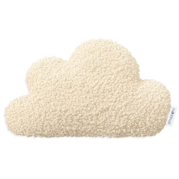 Teddy Ecru BOUCLE Wolke - Dekokissen, Langes Kissen, Kuschelkissen, Kissen Bouclé Lamm  natur