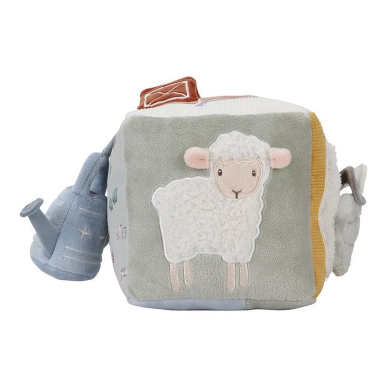 Attività cubo tattile cubo didattico Little Farm Piccolo cubo olandese giocattolo per bambini, con nome, regalo di Natale, Natale, capacità motorie, bambino immagine 3