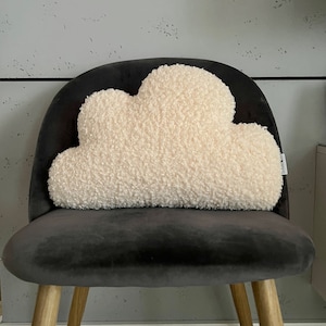 Teddy Ecru BOUCLE Wolke Dekokissen, Langes Kissen, Kuschelkissen, Kissen Bouclé Lamm natur Bild 3