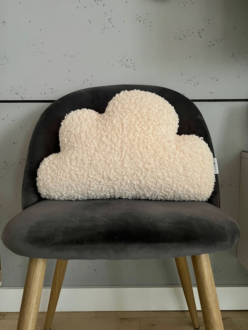 Teddy Ecru BOUCLE Wolke Dekokissen, Langes Kissen, Kuschelkissen, Kissen Bouclé Lamm natur Bild 3