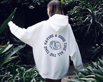 Sudadera con capucha Tumblr de Outer Banks Pasando un buen rato Cita de John B sudadera con capucha de gran tamano de moda sudadera con capucha estetica de verano para la playa