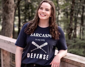 Teen Wolf T-shirt, "Sarcasm Is My Only Defense" Tee, Stiles Stilinski Quote T-shirt, Dylan O'brien, Stiles Stilinski Merch, Teen Wolf Merch