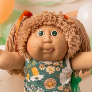 RARE Vintage Cabbage Patch Kid Girl Wheat Lions Mane Green Eyes Head Mold #11 Tongue 1986 Collector’s Doll Gifts For Daughter Sister Mom Her