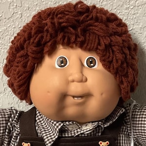 Vintage 1986 Cabbage Patch Kid Boy Doll: Auburn Hair, Brown Eyes, Head Mold #10