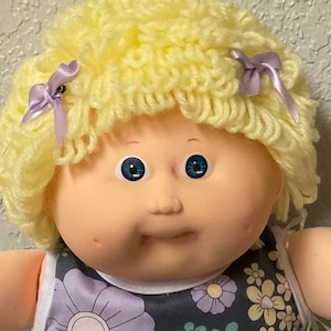 Vintage Cabbage Patch Kid Doll: Lemon Loops Hair, Blue Eyes, KT Factory 1987