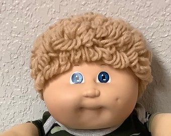 Vintage Cabbage Patch Kid Head Mold #3 Wheat Loops Blue Eyes OK Factory 1985 Collectors Collectibles Boys Gifts Gifts For All Occasions Toys