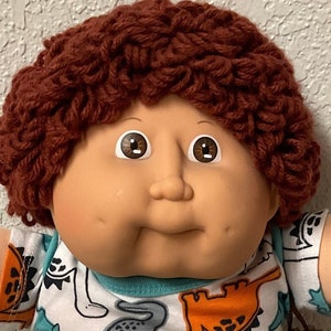 Vintage 1986 Cabbage Patch Kid Boy Doll: Auburn Hair, Brown Eyes, Head Mold #12