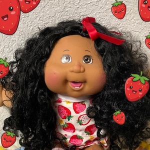 Cabbage Patch Kid Doll African American Girl with Black Curly Hair Brown Eyes Gifts For Little Girls Daughter Sister Wife Mom Her
