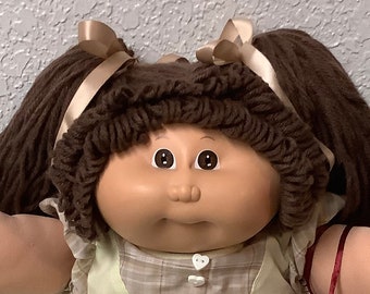 Vintage Cabbage Patch Kid Double Hong Kong First Edition Head Mold #1 Brown Hair & Eyes OK Factory 1983 Collectors Doll Gifts For All Ages