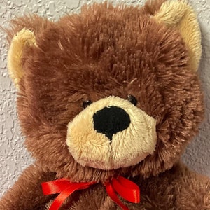 Gund Brown Teddy Bear: Plush Stuffed Animal with Red Bow