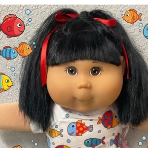 RARE Vintage Cabbage Patch Kid Girl TRU Doll First Edition K-2 Black Hair Brown Eyes 2001 Collector’s Doll Gifts For Mom Sister Daughter