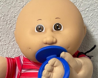 Vintage Cabbage Patch Kid Bald Preemie Boy with Pacifier Head Mold #4 Brown Eyes SS Factory Gifts For Girls Boys Son Daughter Sister Wife