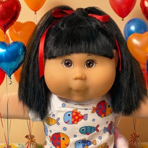 RARE Vintage Cabbage Patch Kid Girl TRU Doll First Edition K-2 Black Hair Brown Eyes 2001 Collector’s Doll Gifts For Mom Sister Daughter