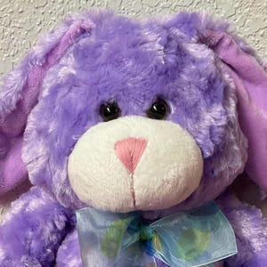 Plush Purple Bunny Rabbit: Anico Stuffed Animal with Blue Bow