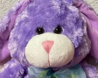 Plush Purple Bunny Rabbit: Anico Stuffed Animal with Blue Bow